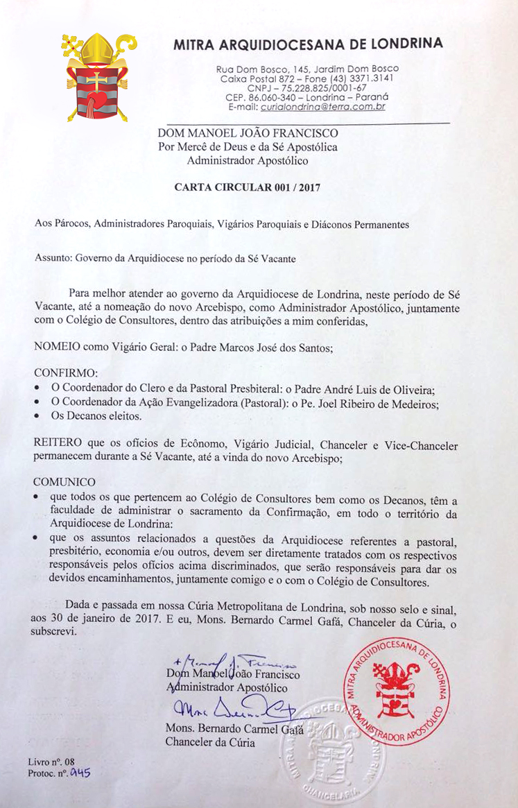 carta circular dom manoel