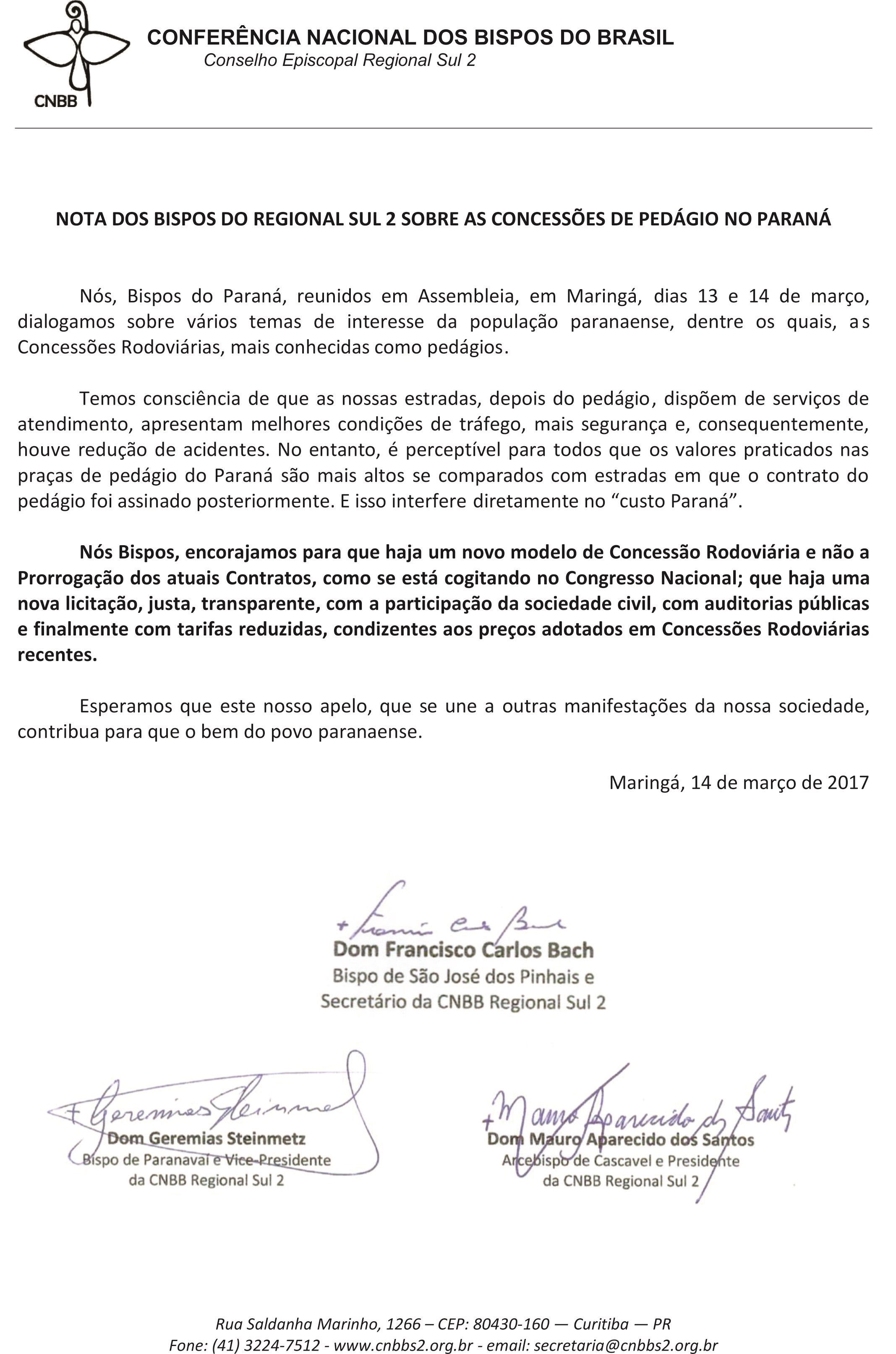 pedagio bispos pr