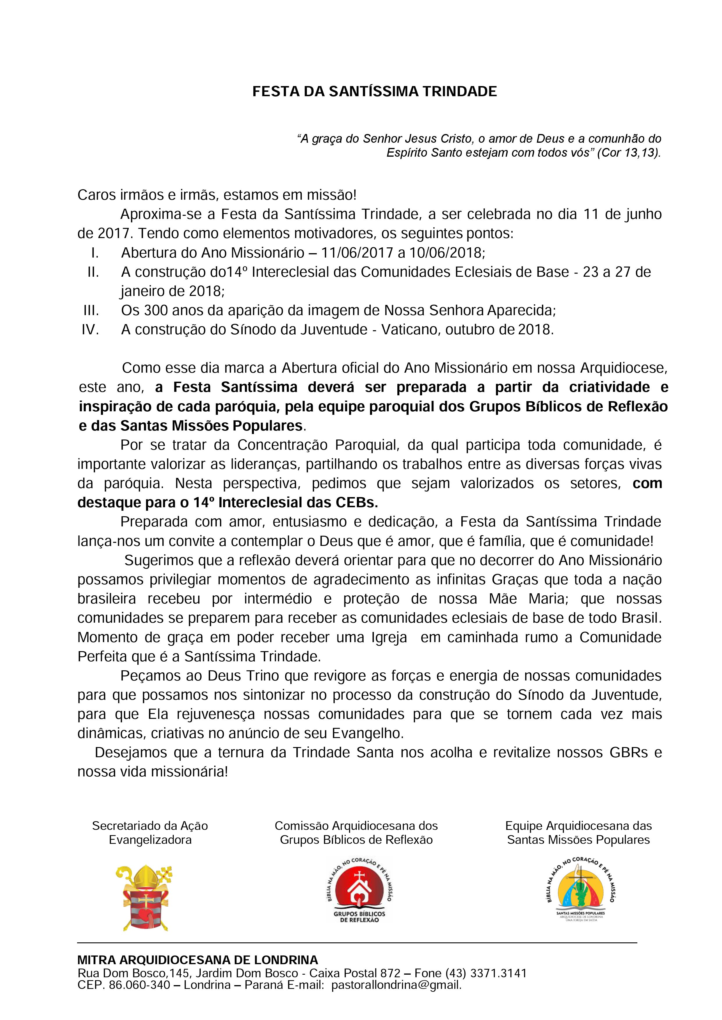 festa da santissima trindade 2017